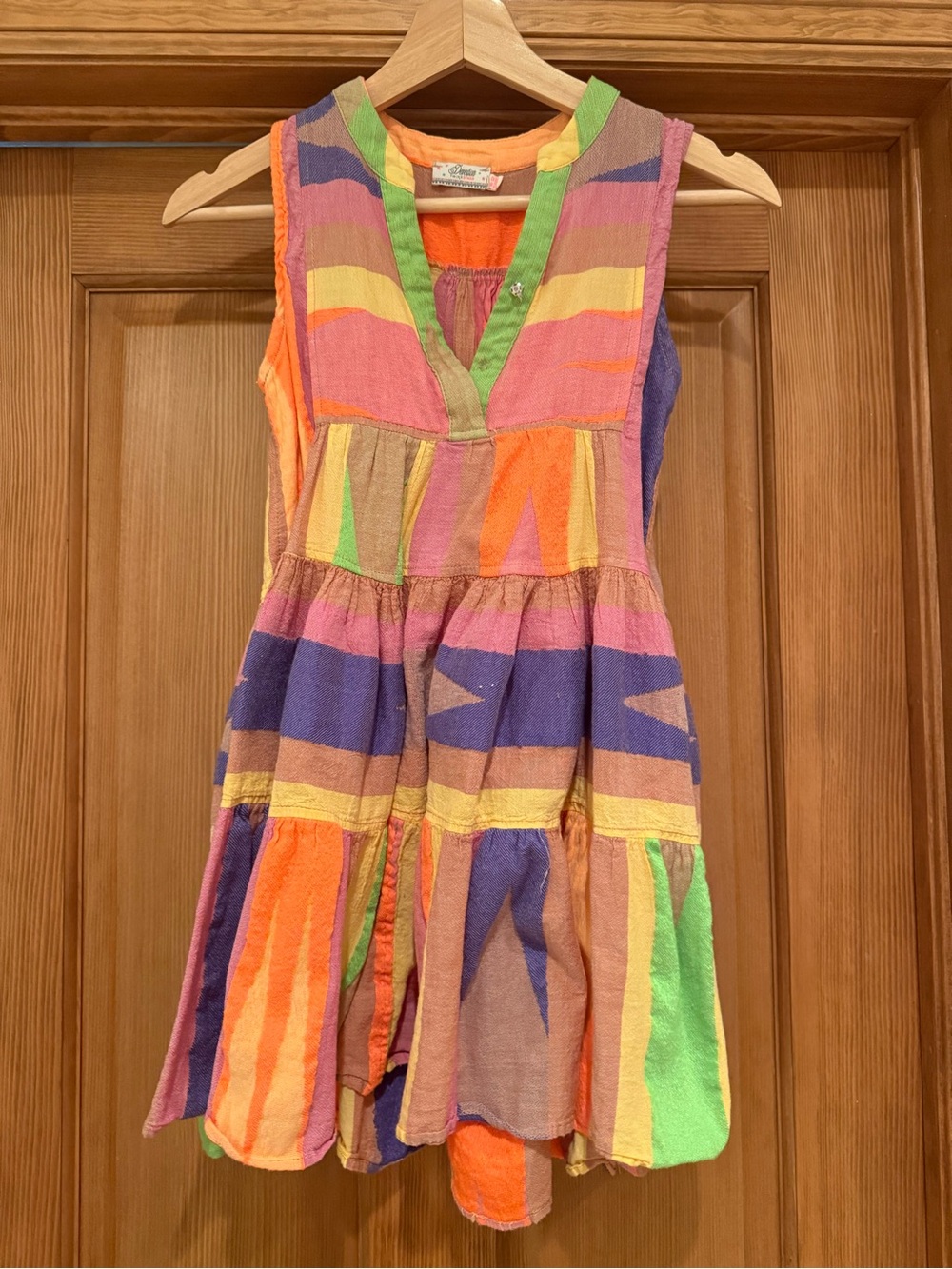 Girls' Multicolor Stripe Tiered Dress - Unbranded